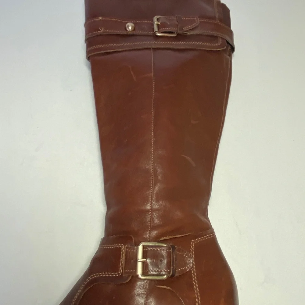 Clarks | Brown Leather Knee-High Boots - Picture 2 of 6